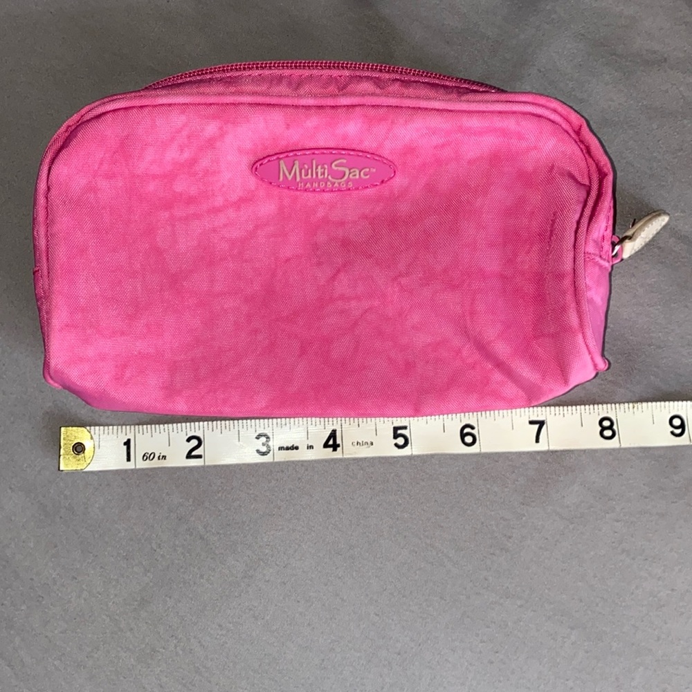 Multi sac nylon makeup bag hot pink